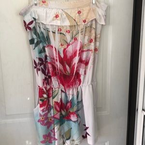 Ocean Blue Floral Romper Size L